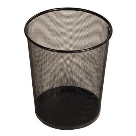 PAPER BASKET METAL BLACK 33CM