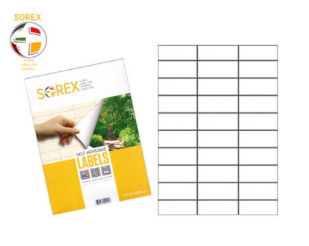 SOREX LABELS A4 3X10 70X29.7 100SH WHITE