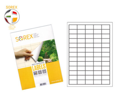 SOREX LABELS A4 5X13 38X21.5 100SH WHITE