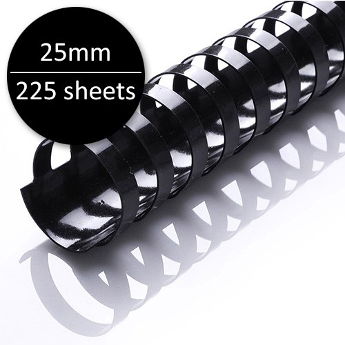opus-binding-comb-25mm-220sheets-black-50pcs