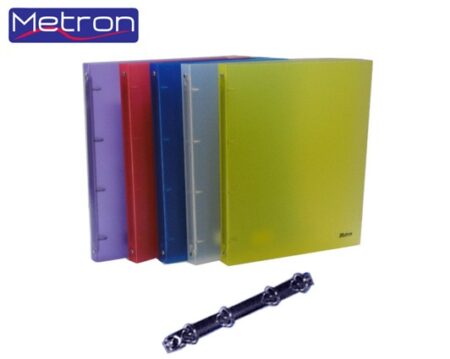 METRON A4 PP 4-RING BINDER 2CM/CLEAR
