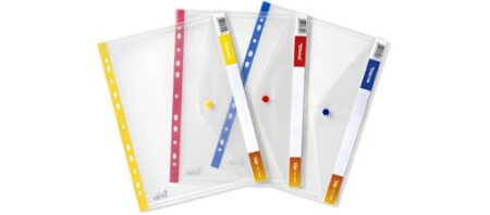 TURIKAN BUTTON ENVELOPE WITH HOLES A4 YELLOW