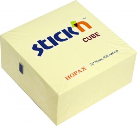 STICK N NOTES CUBE 76X76MM YELLOW 400P