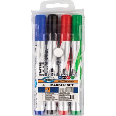 CENTRUM SET OF 4 WHITEBOARD MARKERS (1XBK/BL/R/G)