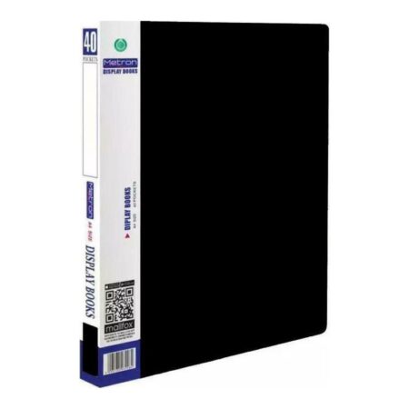 METRON CLEAR BOOK A4 40 POCKETS BLACK