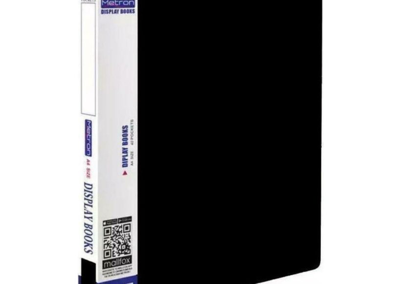 metron-clear-book-a4-40-pockets-black
