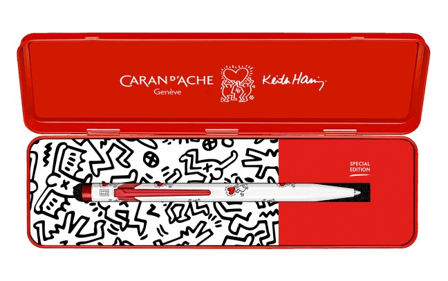 cda-849-keith-haring-white-ballpoint-metallic-pen-blue-ink-m