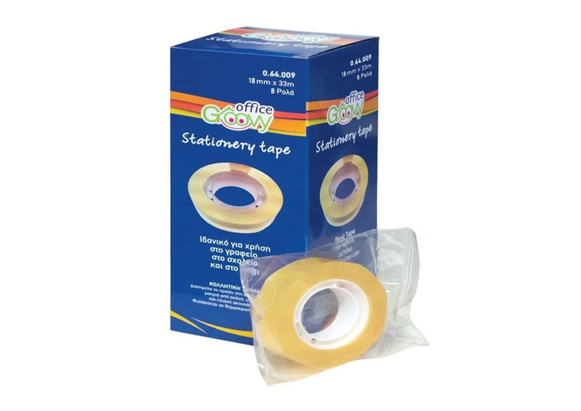 groovy-clear-tape-18mmx33m-8pcs-pack