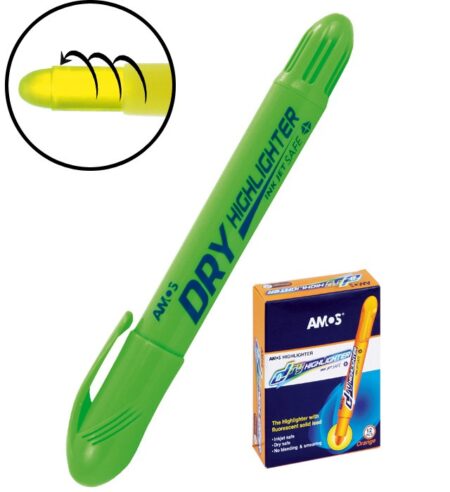 AMOS HIGHLIGHTER DRY INKJET SAFE GREEN (12/PACK)