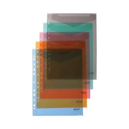 CENTRUM A4 PLASTIC POCKET ENVELOPE WITH HOLES 10/PACK (TOP SIDE OPEN)