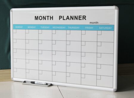 MONTHLY PLANNER WHITE BOARD 100X150CM ALUMINIUM FRAME