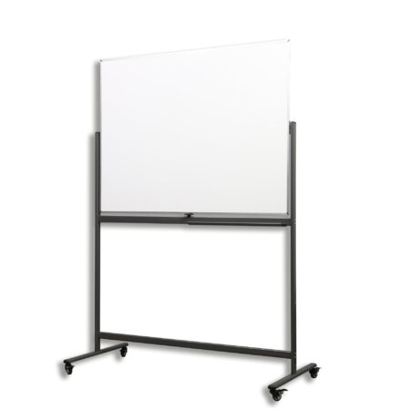 DOUBLE SIDED WHITE BOARD 120X180CM WITH STAND BLACK SLIM