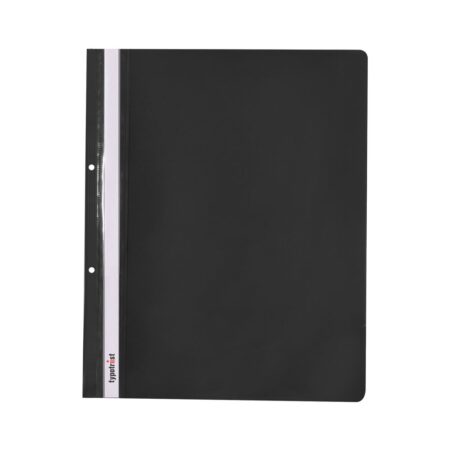 TYPO FLAT FILE PUNCHED A4 PP BLACK 245X310MM (25/PACK)