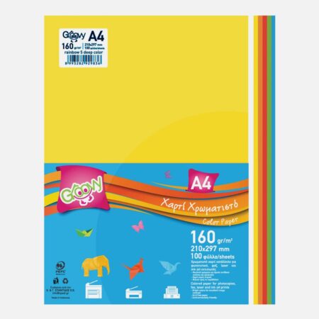 GROOVY PAPER A4 160GSM MIX INTENSIVE COLORS 100SH