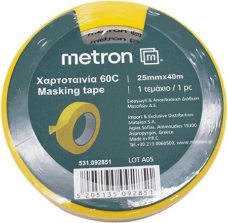 METRON MASKING TAPE 25MMX40M YELLOW