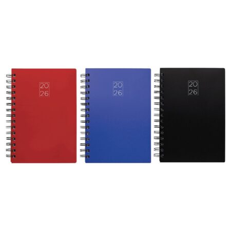 DIARY 2026 DAY BY DAY SPIRAL 21X29CM PP SOFT COVER 420250