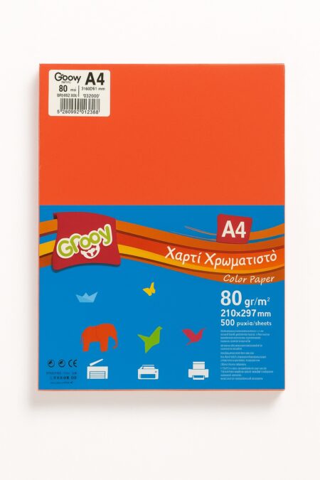 GROOVY PAPER 80GSM ORANGE 500SH