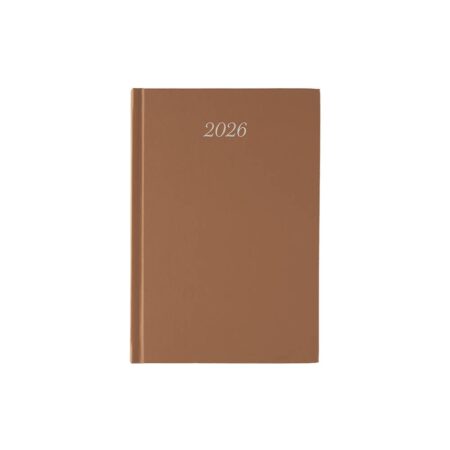 DIARY 2026 DAY BY DAY BROWN 14X21CM HARD COVER 521636