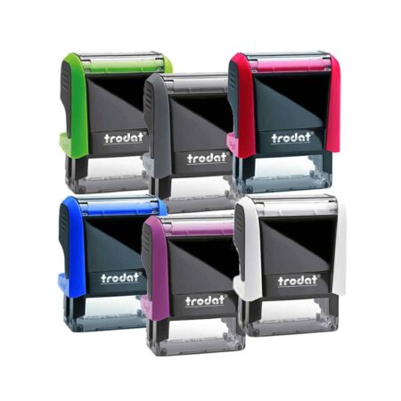 TRODAT STAMP BLACK INK 64X26MM COLORED